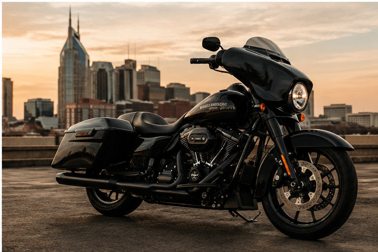 touring motorcycle on the road — sell your bagger in Tennessee